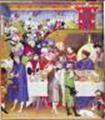 Image of Feasting from the Tres Riches Heures of Jean, Duke of Berry