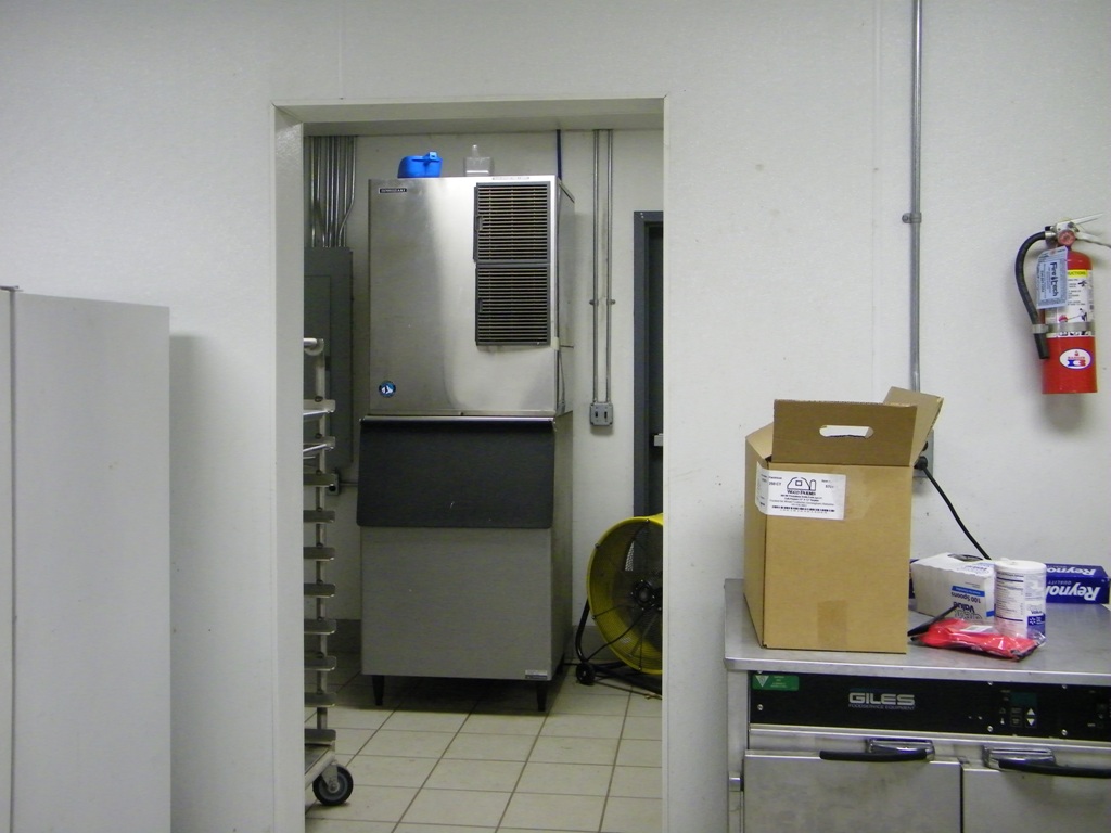 Icemaker as seen from front of kitchen