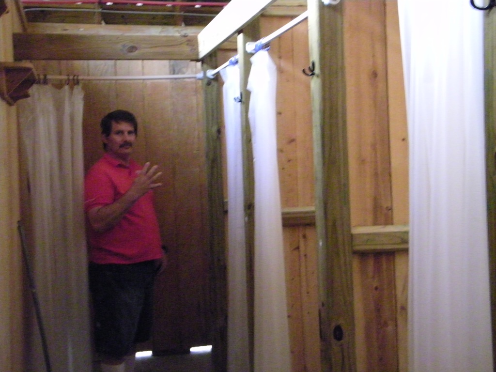 Four Stalls in the men's shower house